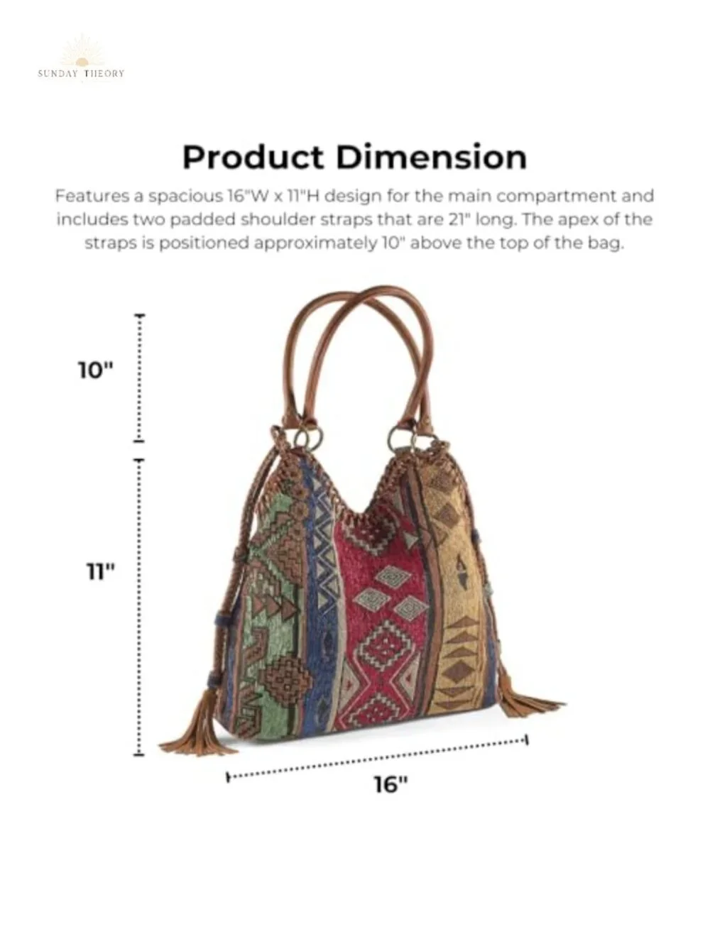 Tapestry Slouchy Hobo Bag with Snap Closure, Faux Leather Trim, Lined Interior
